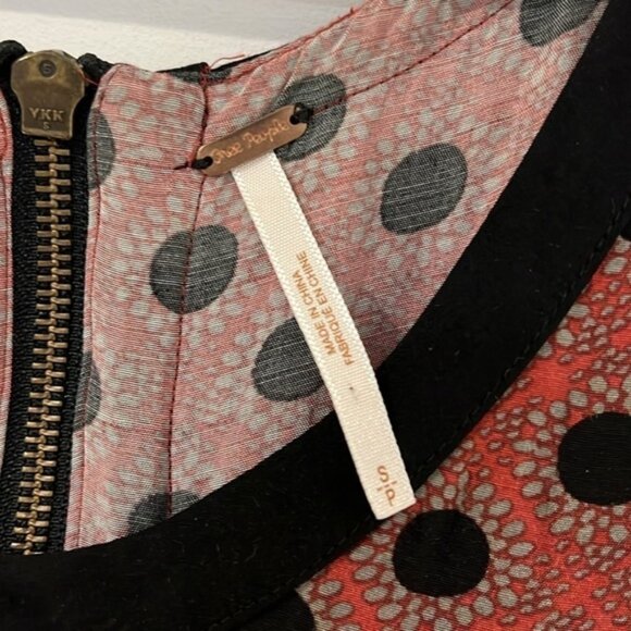 Free People Red Polka dot Molly Bohemian Tank Mini Swing dress size Small - Picture 9 of 12